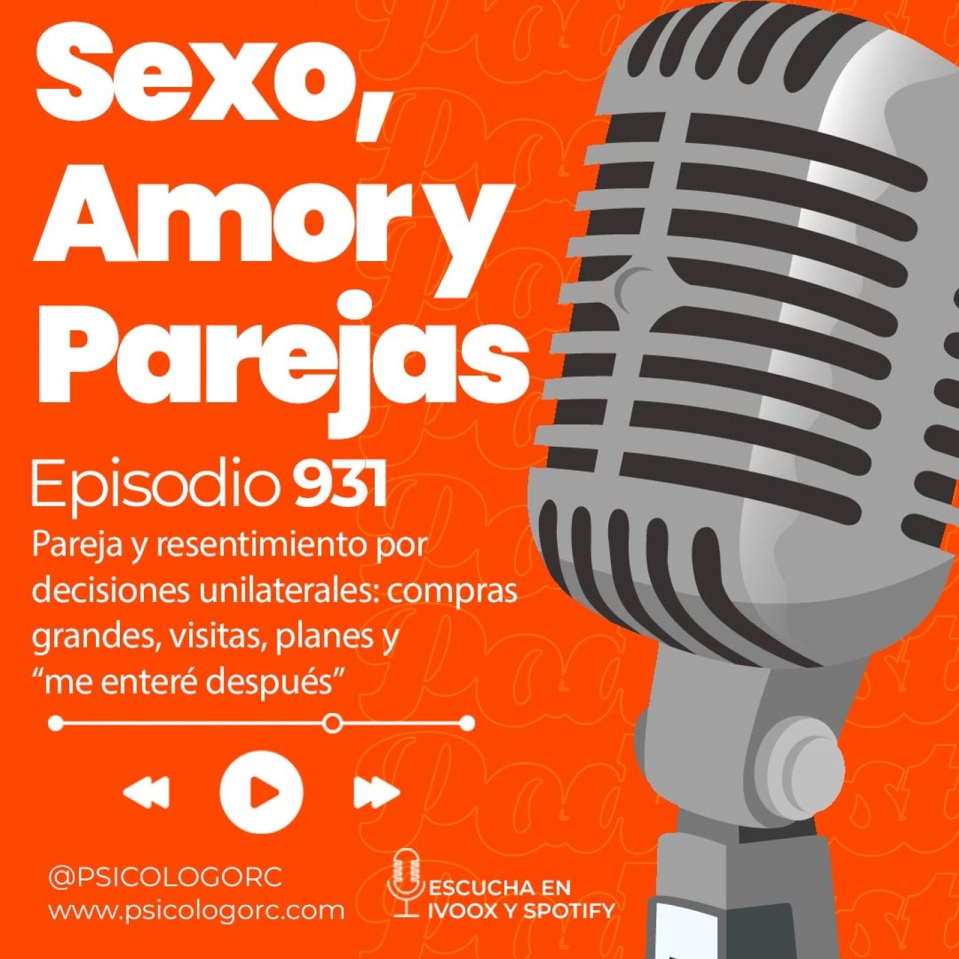 E931 Pareja y resentimiento por decisiones unilaterales: compras grandes, visitas, planes y el me enteré después