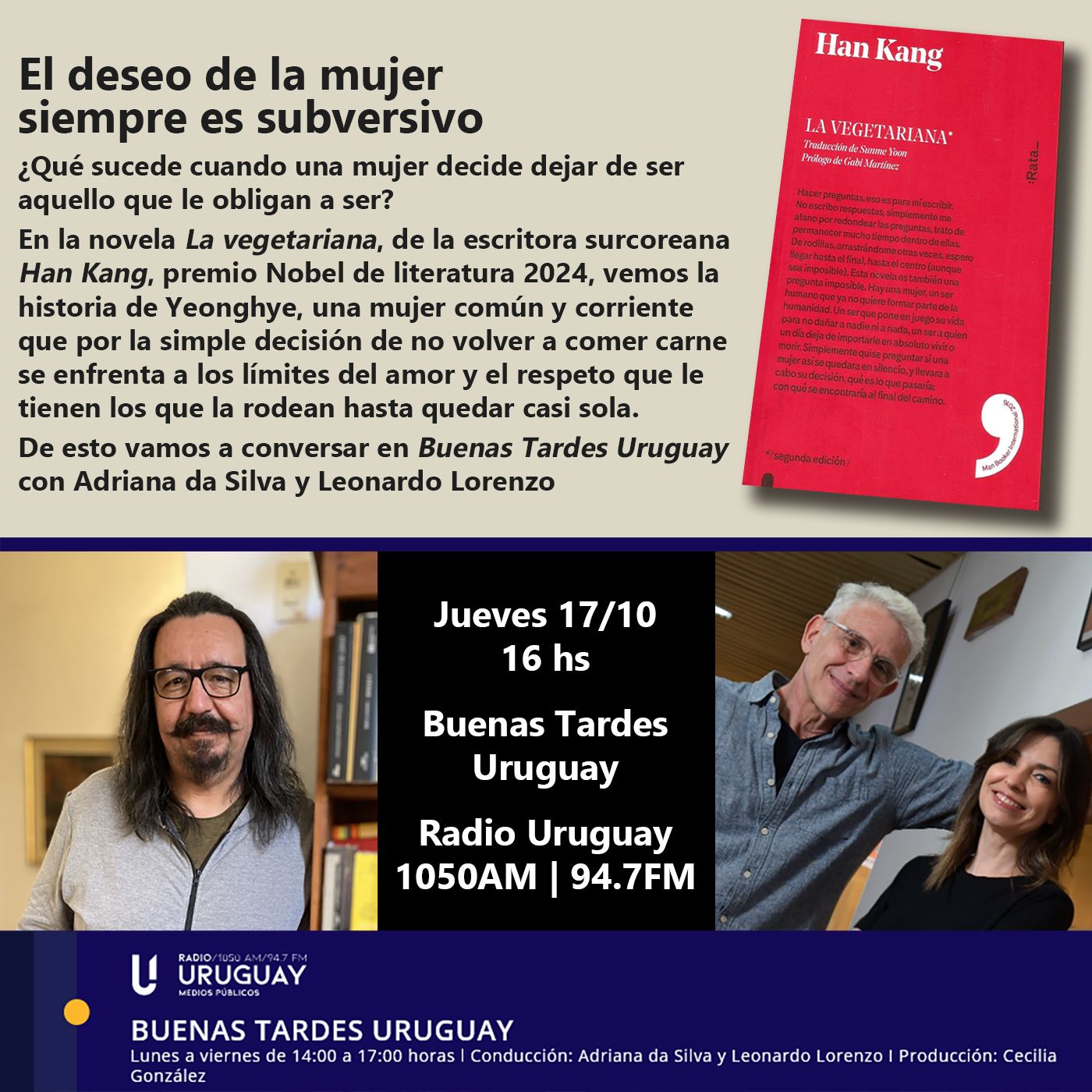 Buenas Tardes Uruguay | La vegetariana | Han Kang | 17-10-24 episode artwork