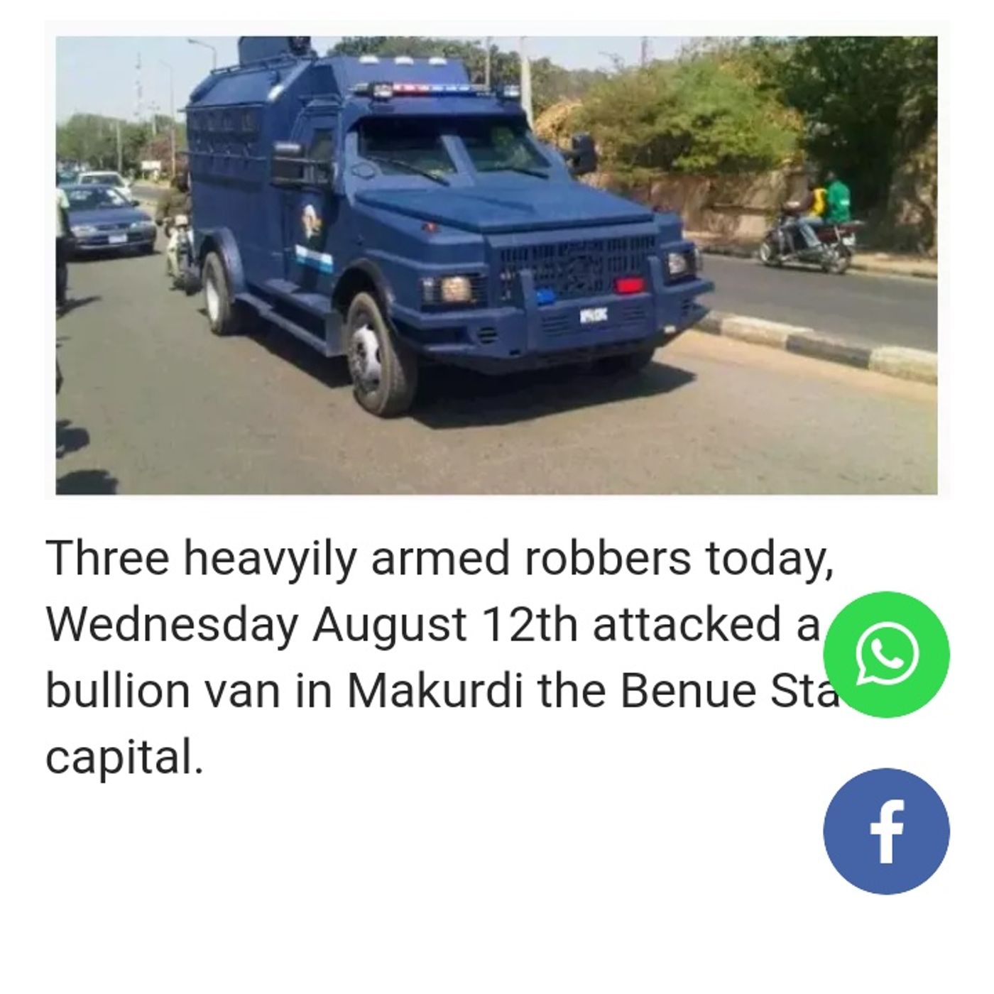 Robbery in makurdi