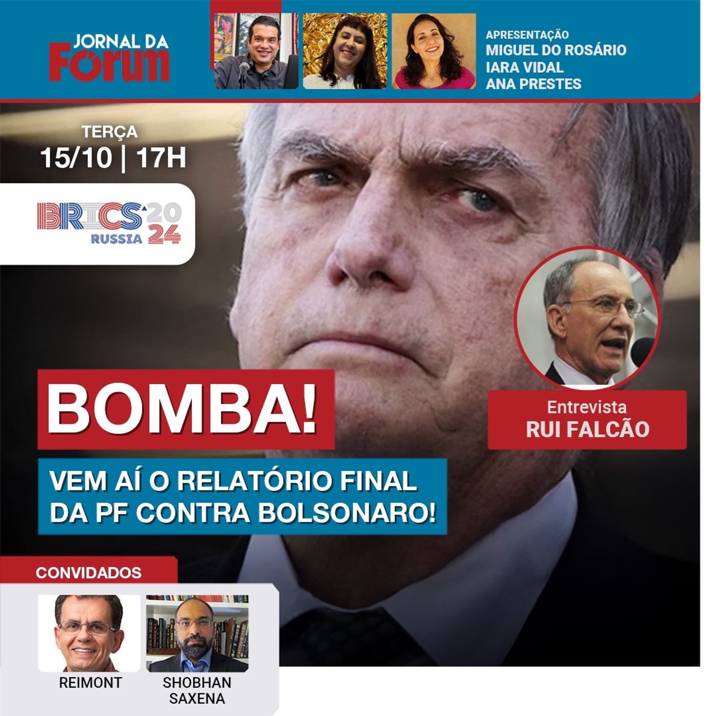 PF anuncia relatório final contra Bolsonaro | Boulos surra prefeito do apagão | Brics na Rússia episode artwork