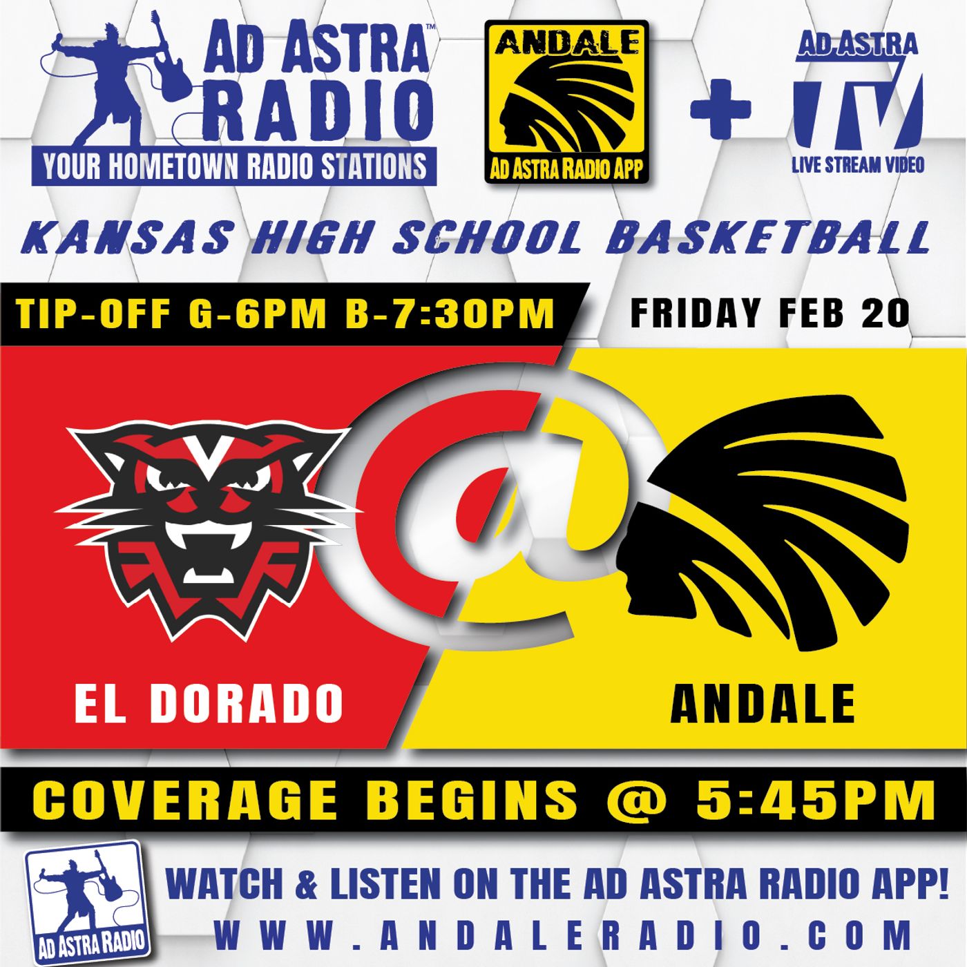 El Dorado Wildcats at Andale Indians Boys High School Basketball (February 20, 2026) episode artwork