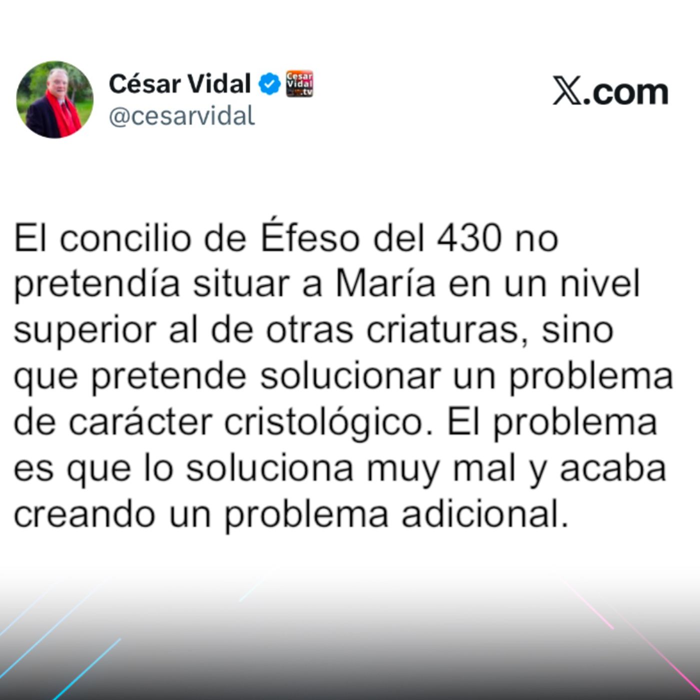 El Post de la Hora | César Vidal «El concilio de Éfeso del 430 trajo un problema con relación a María» episode artwork
