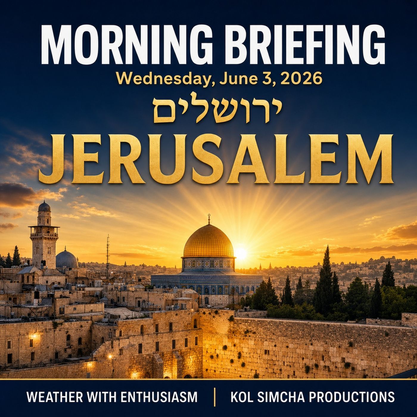 Jerusalem Morning Briefing — Wednesday, June 3, 2026 | Zmanim, IMS Israel and More episode artwork