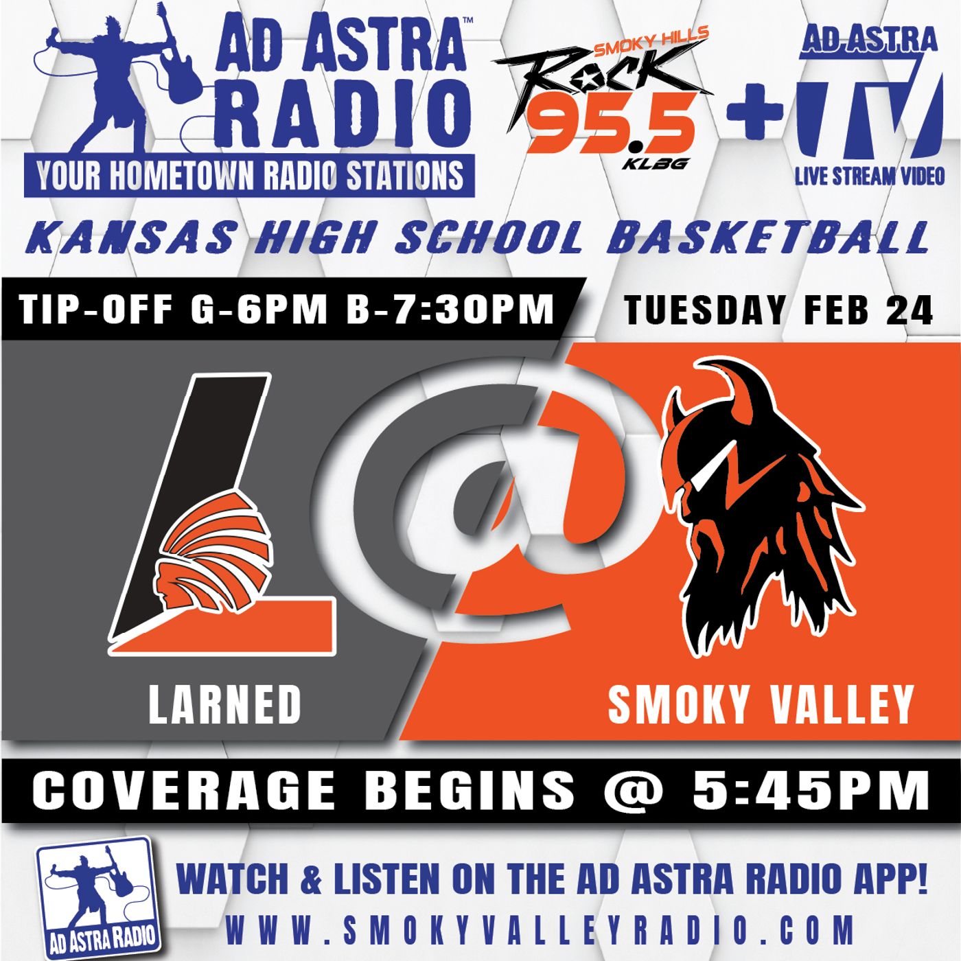 Larned Lady Indians at Smoky Valley Lady Vikings High School Basketball (February 24, 2026) episode artwork