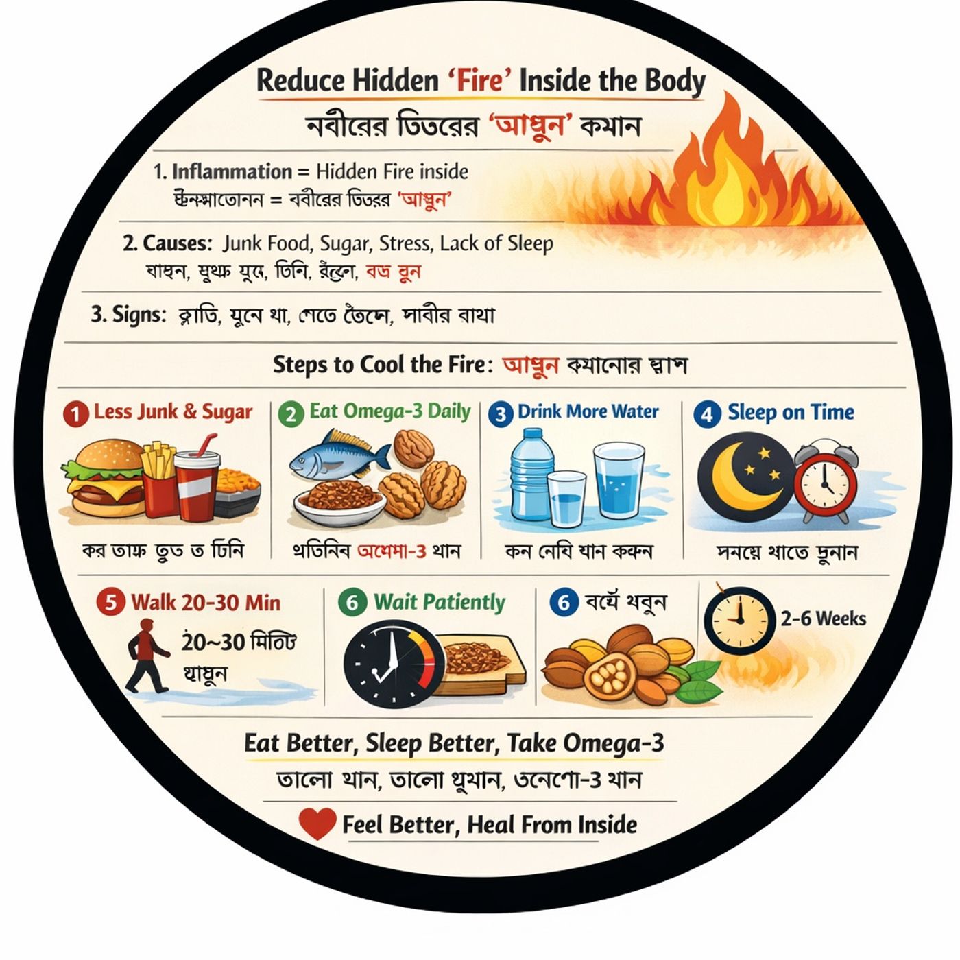 EP- 247| Omega 3 & Hidden Inflammation Explained Simply — ইনফ্লামেশন কী? সহজ ভাষায় জানুন | wellness podcast episode artwork