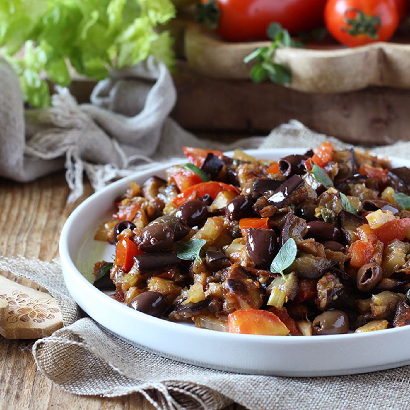 Caponata di melanzane e pomodori