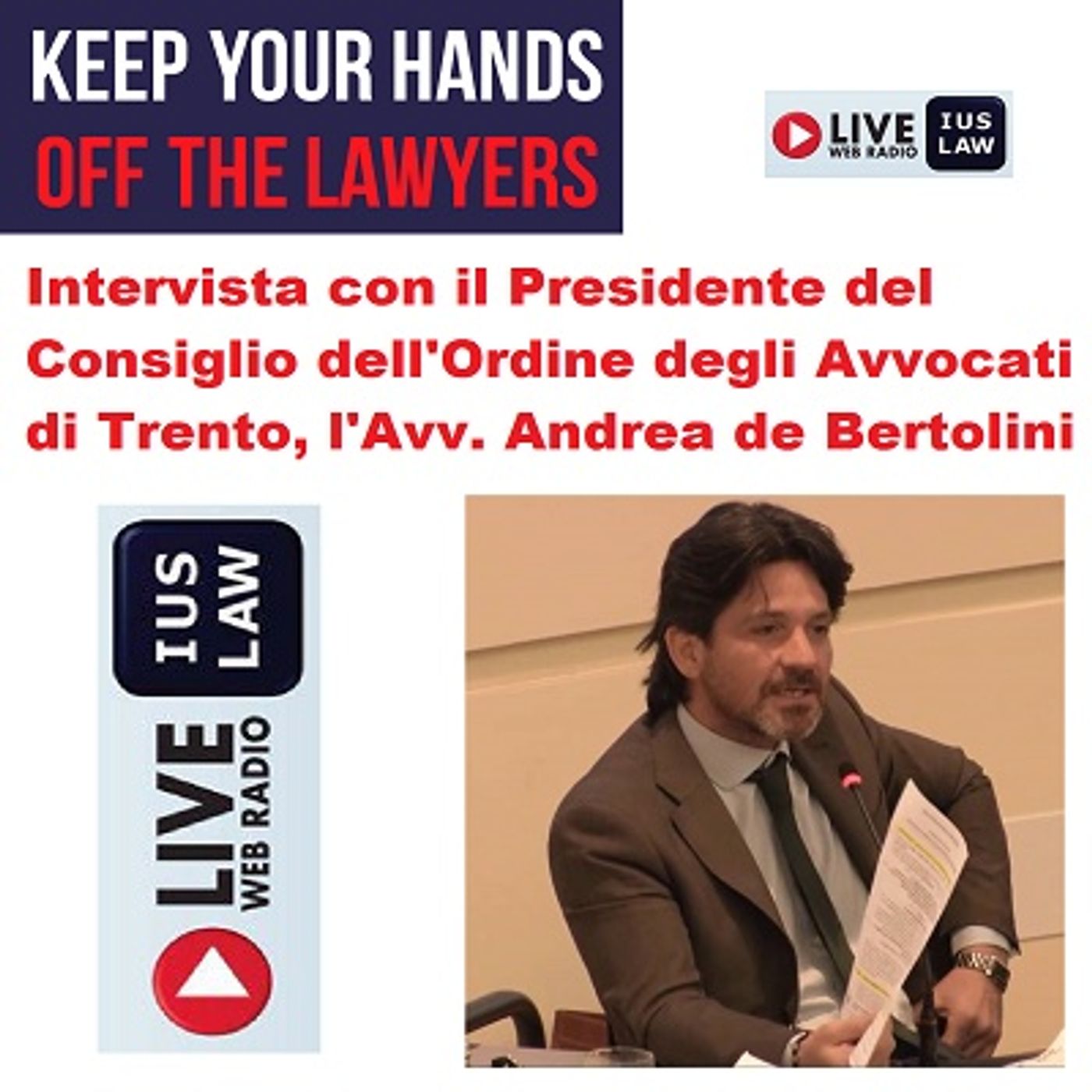 Intervista al Presidente del COA Trento, l'Avv. Andrea de Bertolini: Endangered Lawyers episode artwork