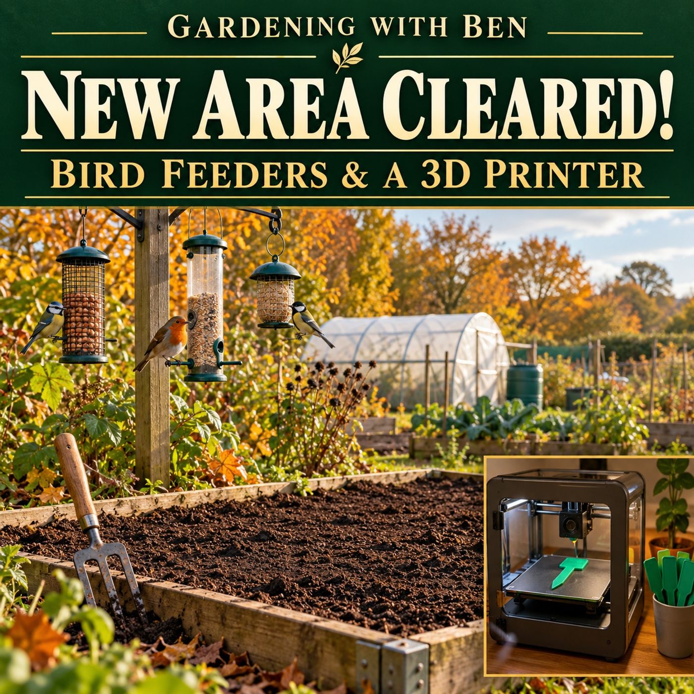 New Allotment Area Cleared! Bird Feeders, Filming & a 3D Printer