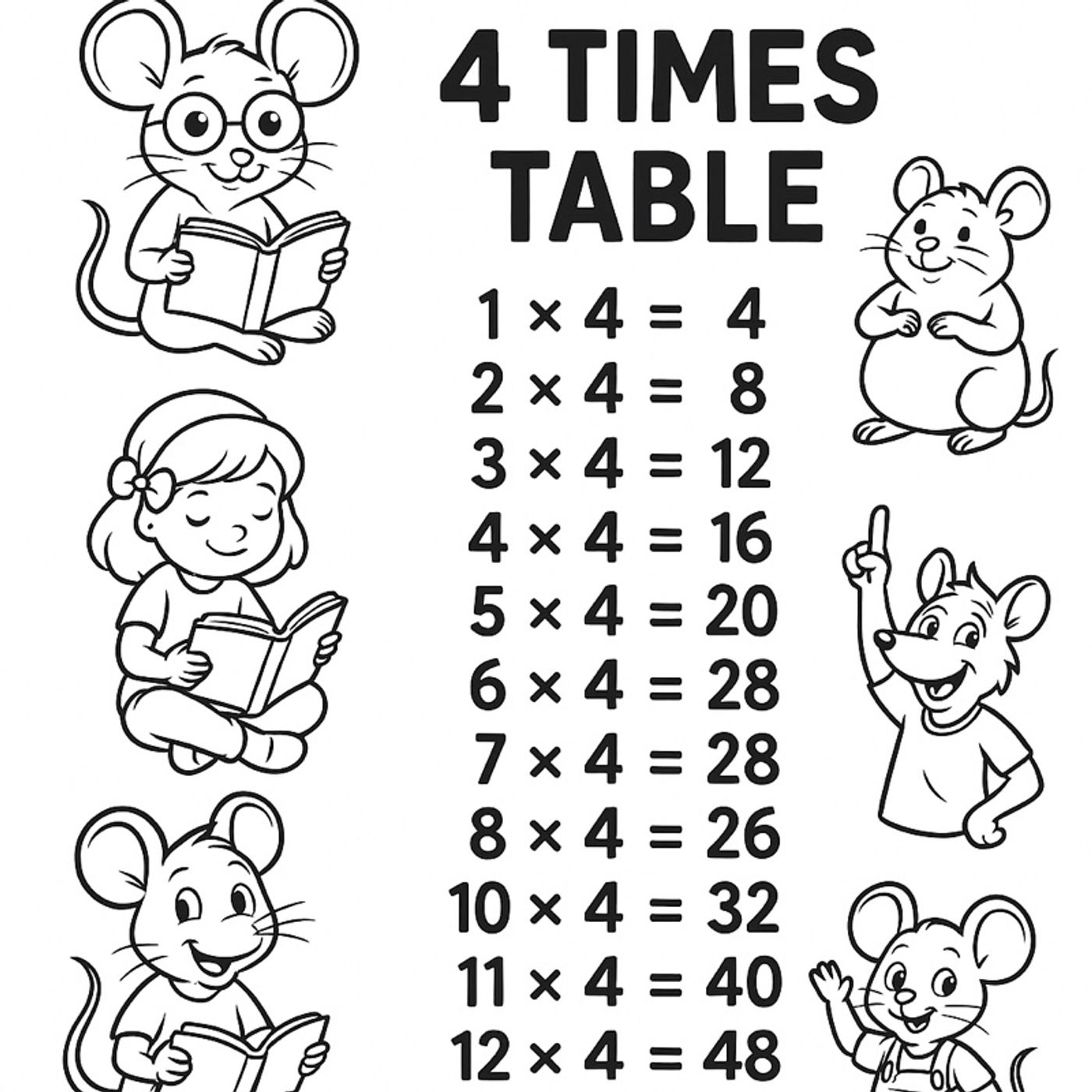 4 times Table with Sarnia and Sock - Tale Teller Kids™ #maths #timestable