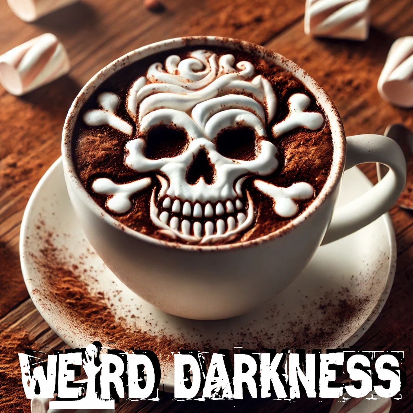 cover of episode “THE HOT COCOA KILLER” and More True Tales of Crime, Witchcraft, and the Paranormal! #WeirdDarkness