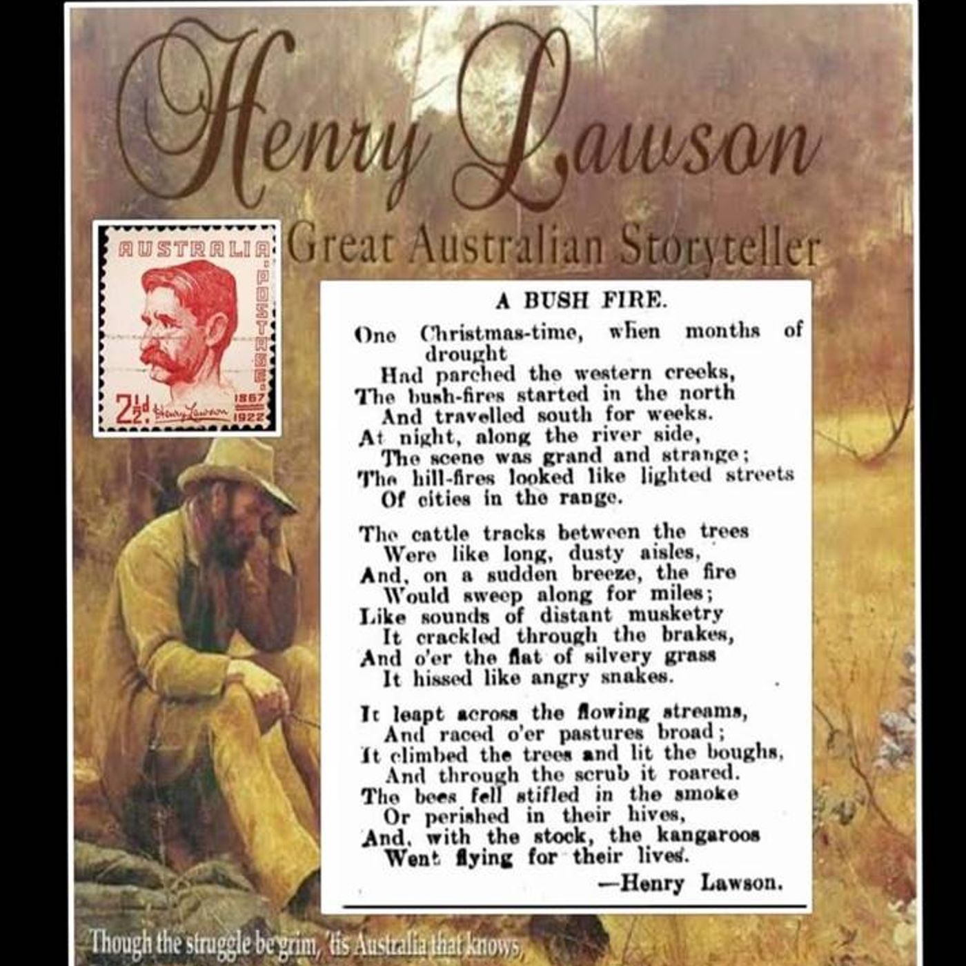 THE BUSH FIRE  by HENRY LAWSON  (A.K.A.THE FIRE AT ROSS'S FARM)