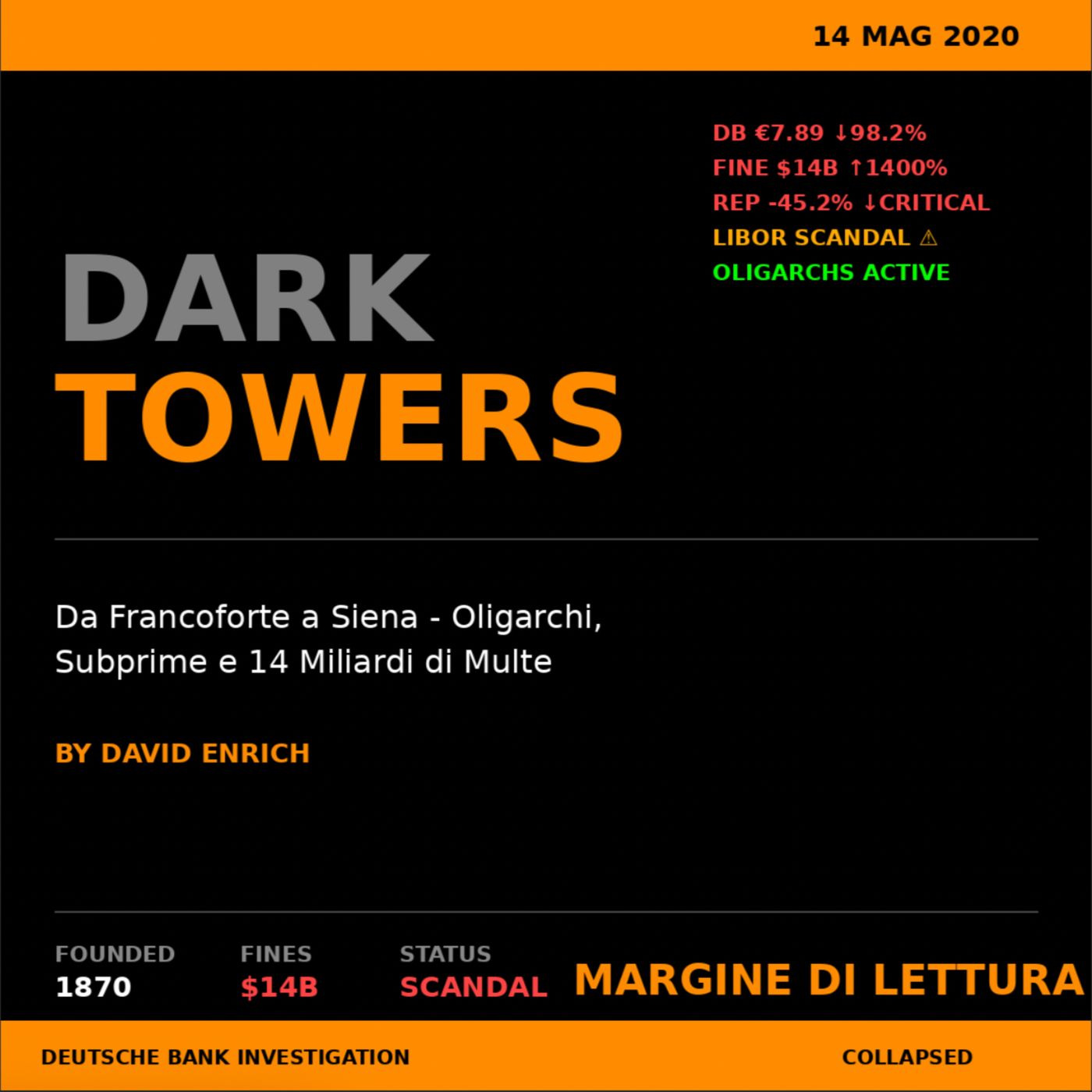 Dark Towers - Da Francoforte a Siena: Oligarchi, Subprime e 14 Miliardi di Multe I Margine di Lettura episode artwork