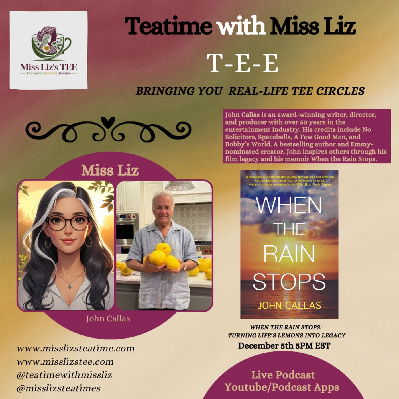 Miss Liz serves John Callas Director Golden Heart Teatime episode artwork