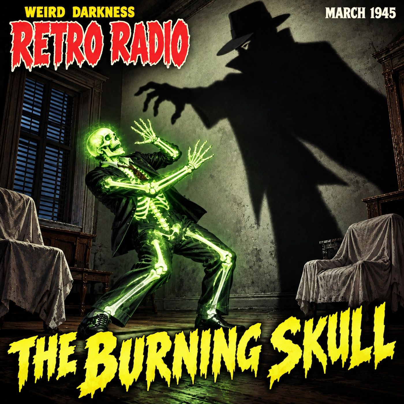 THE CASE OF THE BURNING SKULL: The Shadow Hunts A Glowing Skeleton