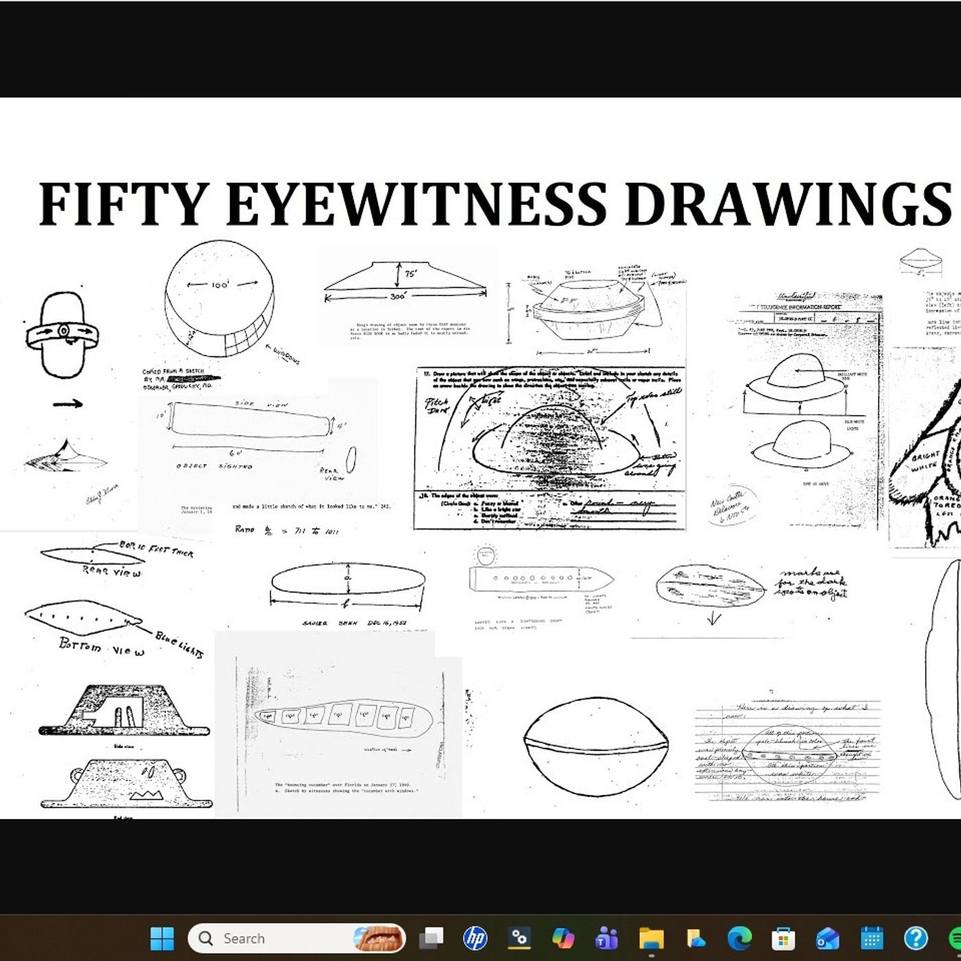 Fifty Eyewitness Drawings of UFOs