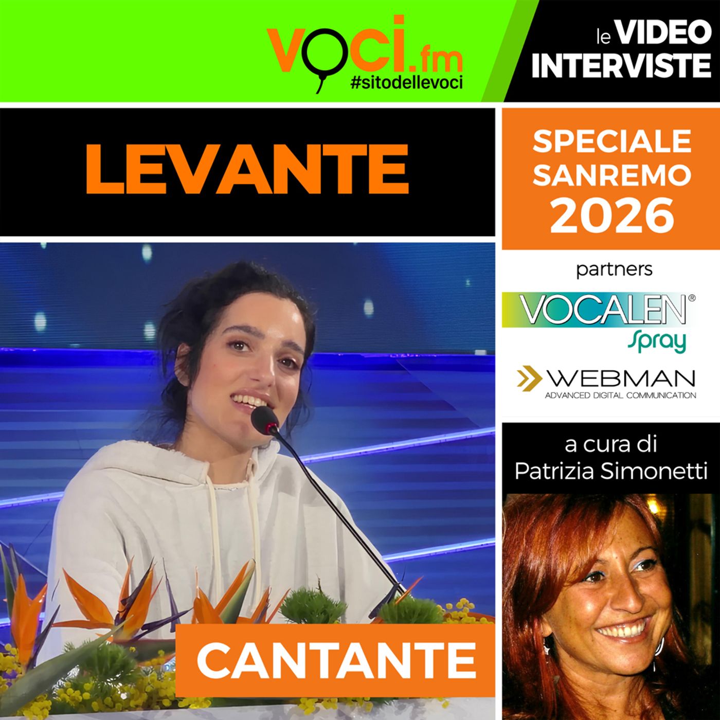 SANREMO 2026: LEVANTE su VOCI.fm - clicca PLAY e ascolta l'intervista