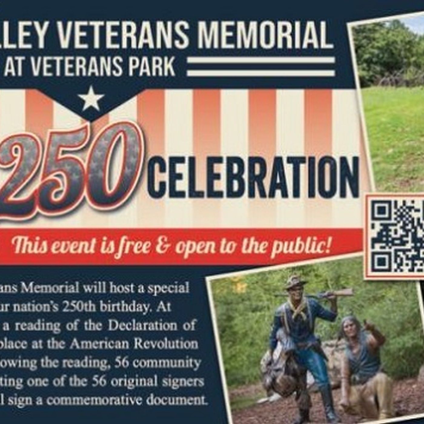 Invitation to attend the July 4th reading of the Declaration of Independence at College Station's Veterans Park episode artwork