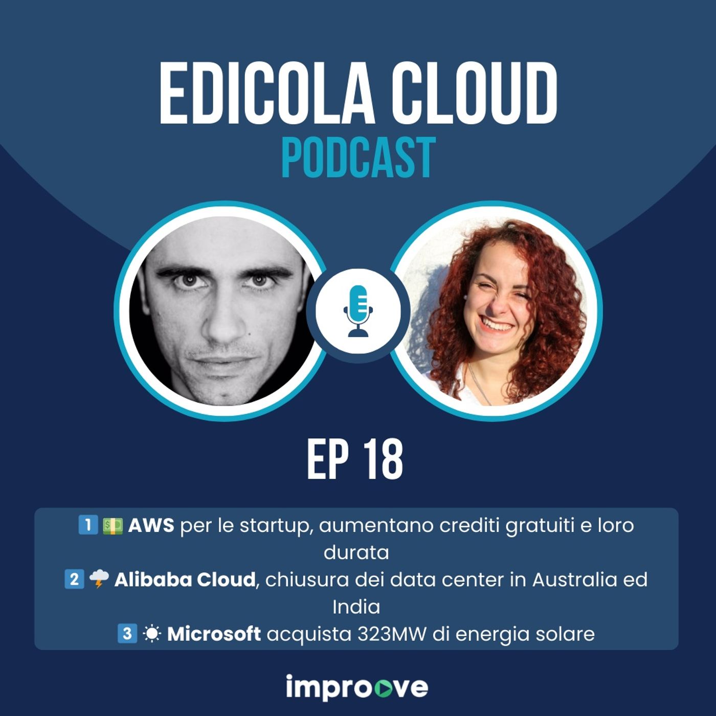 Edicola[18] AWS, più crediti per startup - Alibaba Cloud chiude datacenter in Australia e India - Microsoft acquista 323MW di energia solare episode artwork