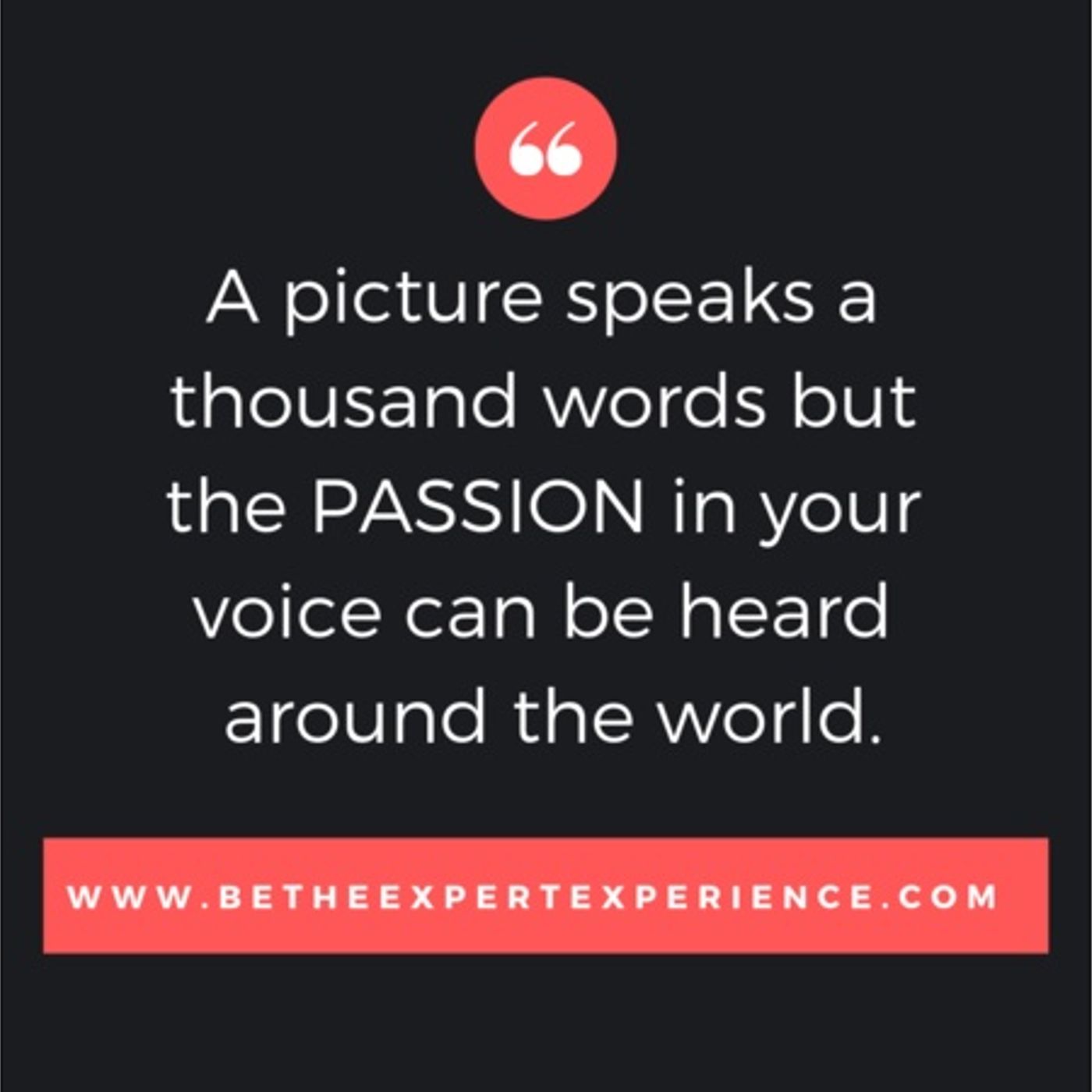 A Picture Speaks A 1000 Words But The Passion In Your Voice Is Heard Worldwide episode artwork