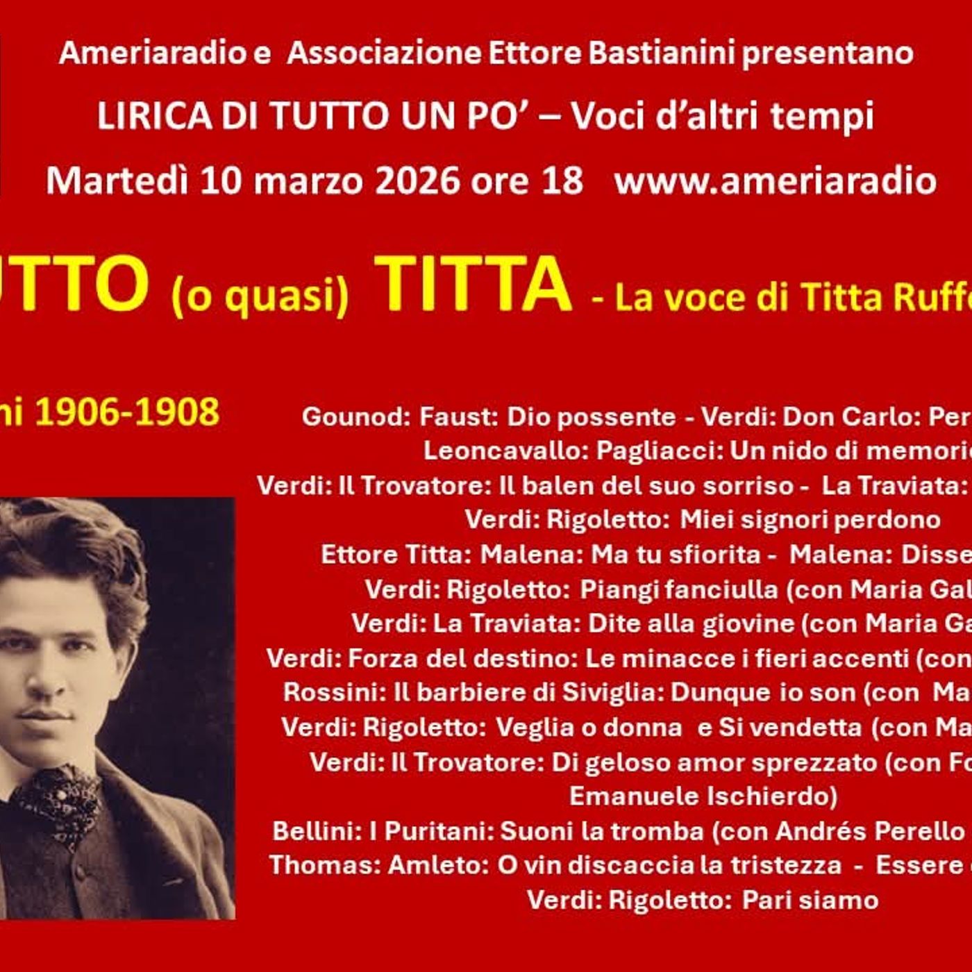 Lirica di tutto un po' - Tutto (o quasi) Titta - La voce di Titta Ruffo seconda puntata episode artwork