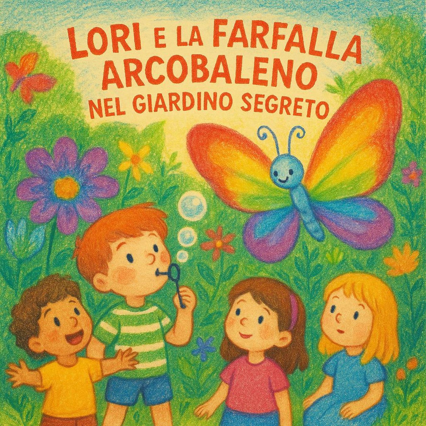 Lori e la Farfalla Arcobaleno nel Giardino Segreto