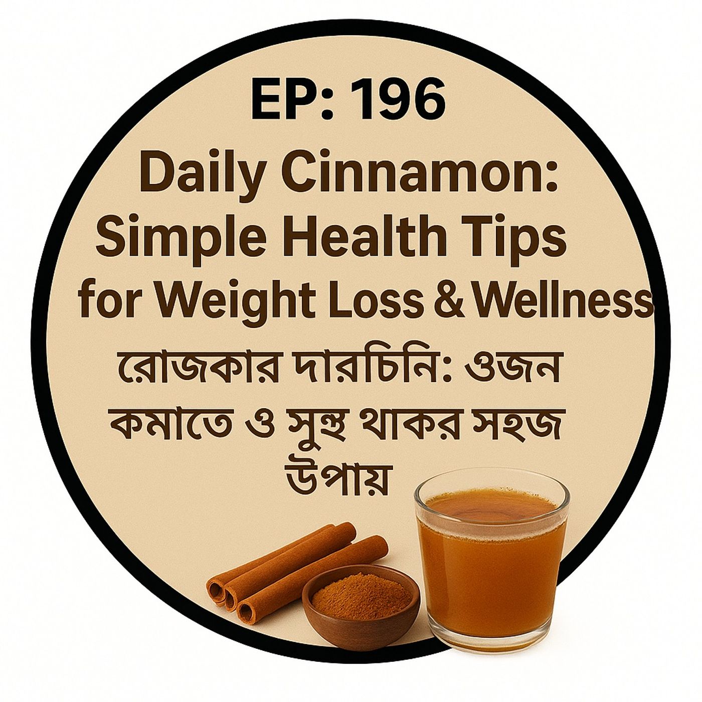 EP- 196 Daily Cinnamon: Simple Health Tips for Weight Loss & Wellness| রোজকার দারচিনি: ওজন কমাতে ও সুস্থ থাকার সহজ উপায়﻿|  wellness podcast episode artwork