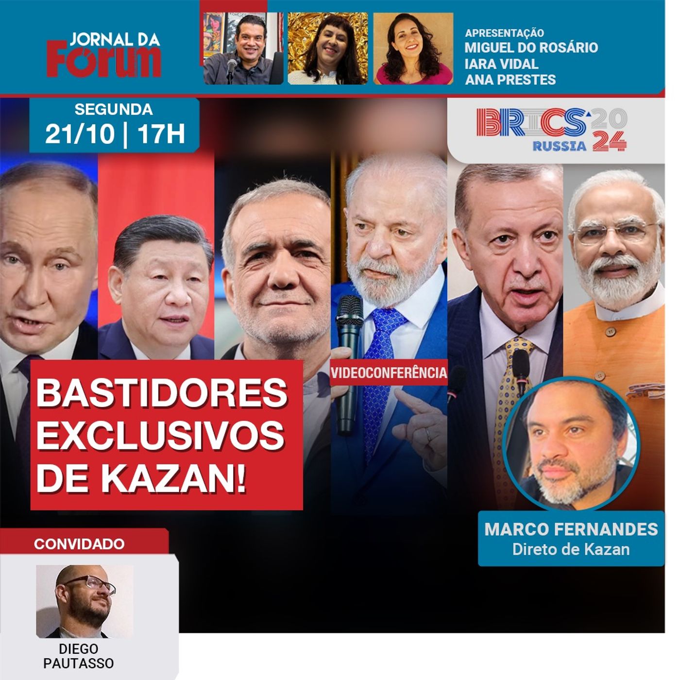 Bastidores exclusivos da reunião do Brics, em Kazan | Boulos 24 horas | 21.10.24 episode artwork