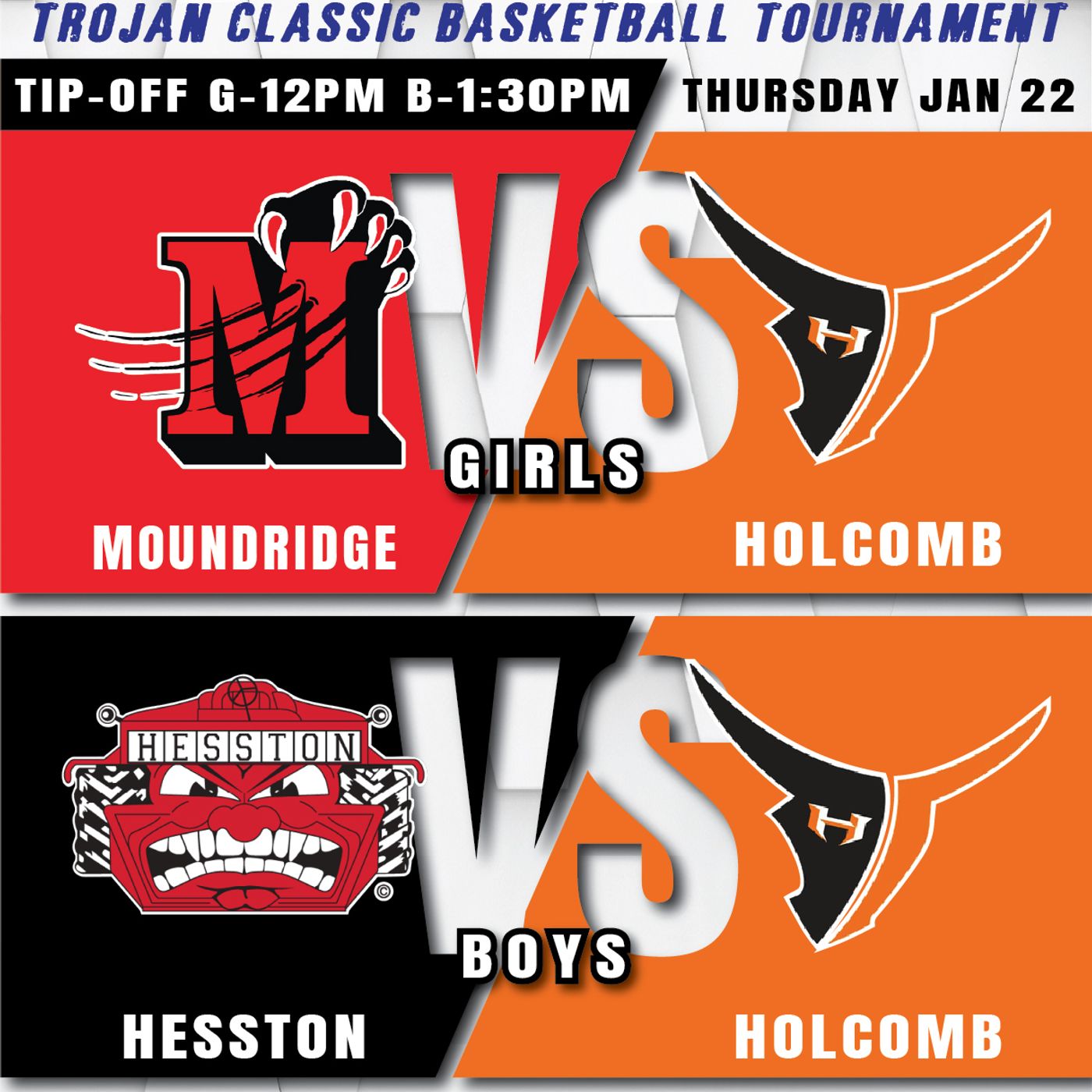 Moundridge Lady Wildcats vs Holcomb Lady Longhorns High School Basketball (Hillsboro Trojan Classic-January 23, 2026) episode artwork