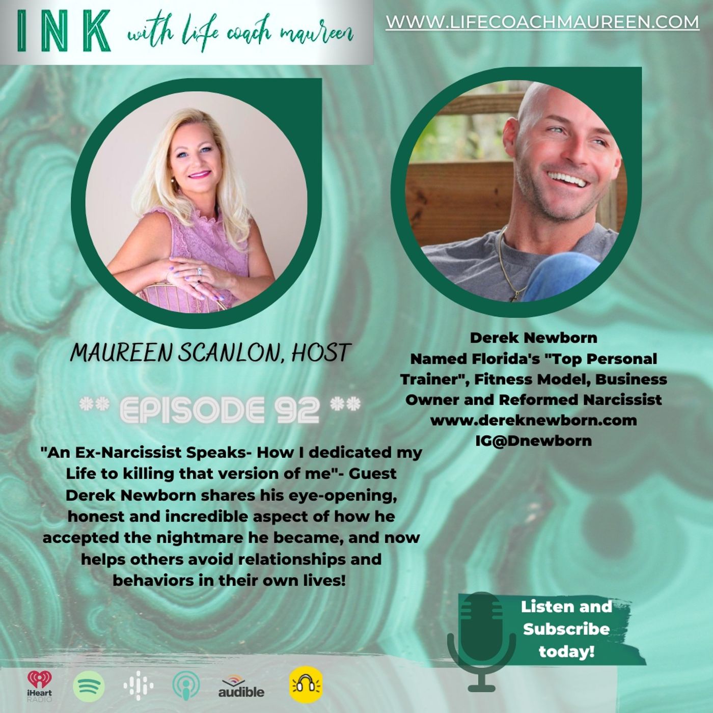 "An Ex-Narcissist Speaks, How I dedicated My Life to Killing that Version of Me"- Episode 92- Guest Derek Newborn episode artwork
