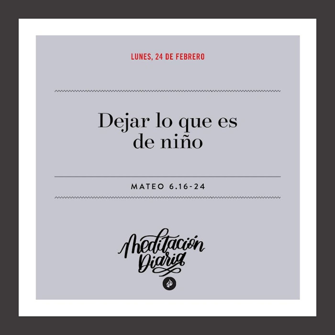 Dejar lo que es de niño