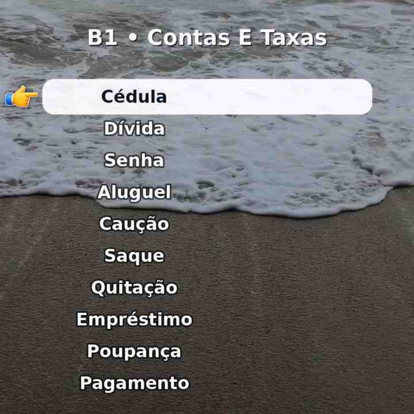 10 palavras sobre «contas e taxas». Salve para revisar.