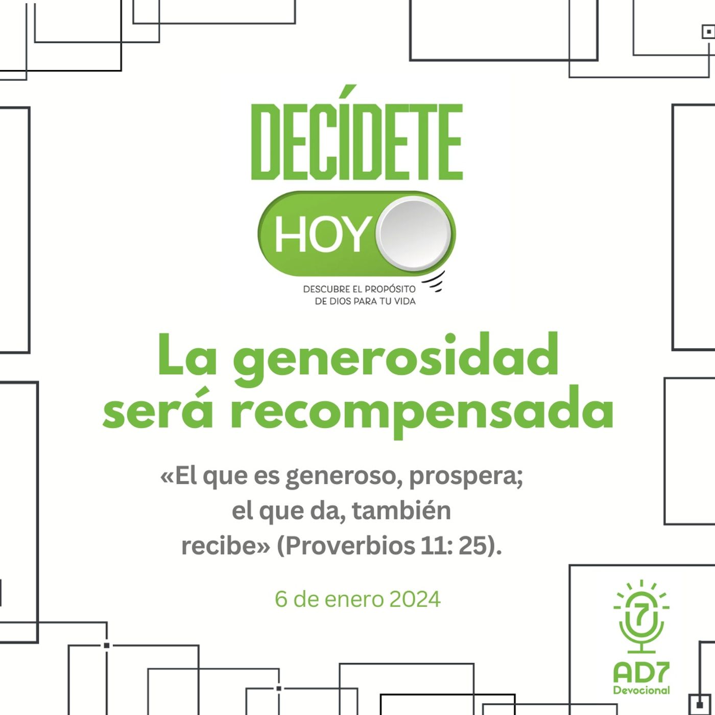 La generosidad será recompensada | Devocional de Jóvenes | 6 de enero 2024