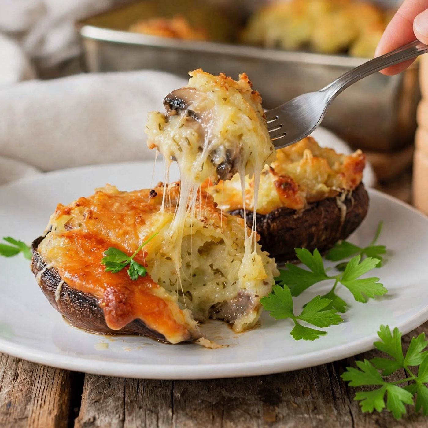 Funghi ripieni al forno con patate e cuore filante di scamorza episode artwork