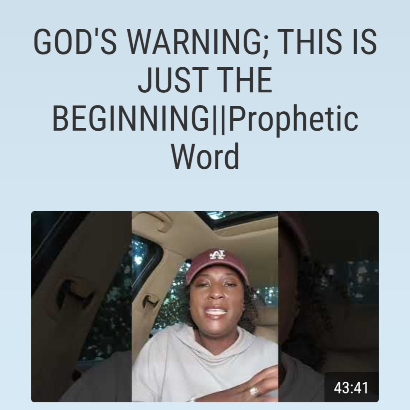 GOD'S WARNING; THIS IS JUST THE BEGINNING||Prophetic Word episode artwork