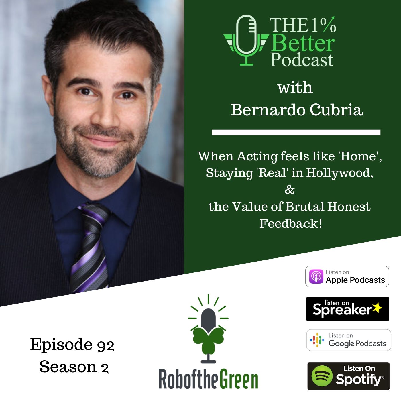 Bernardo Cubria – Acting, Staying ‘Real’ in Hollywood, and Brutal Honest Feedback - EP092 episode artwork