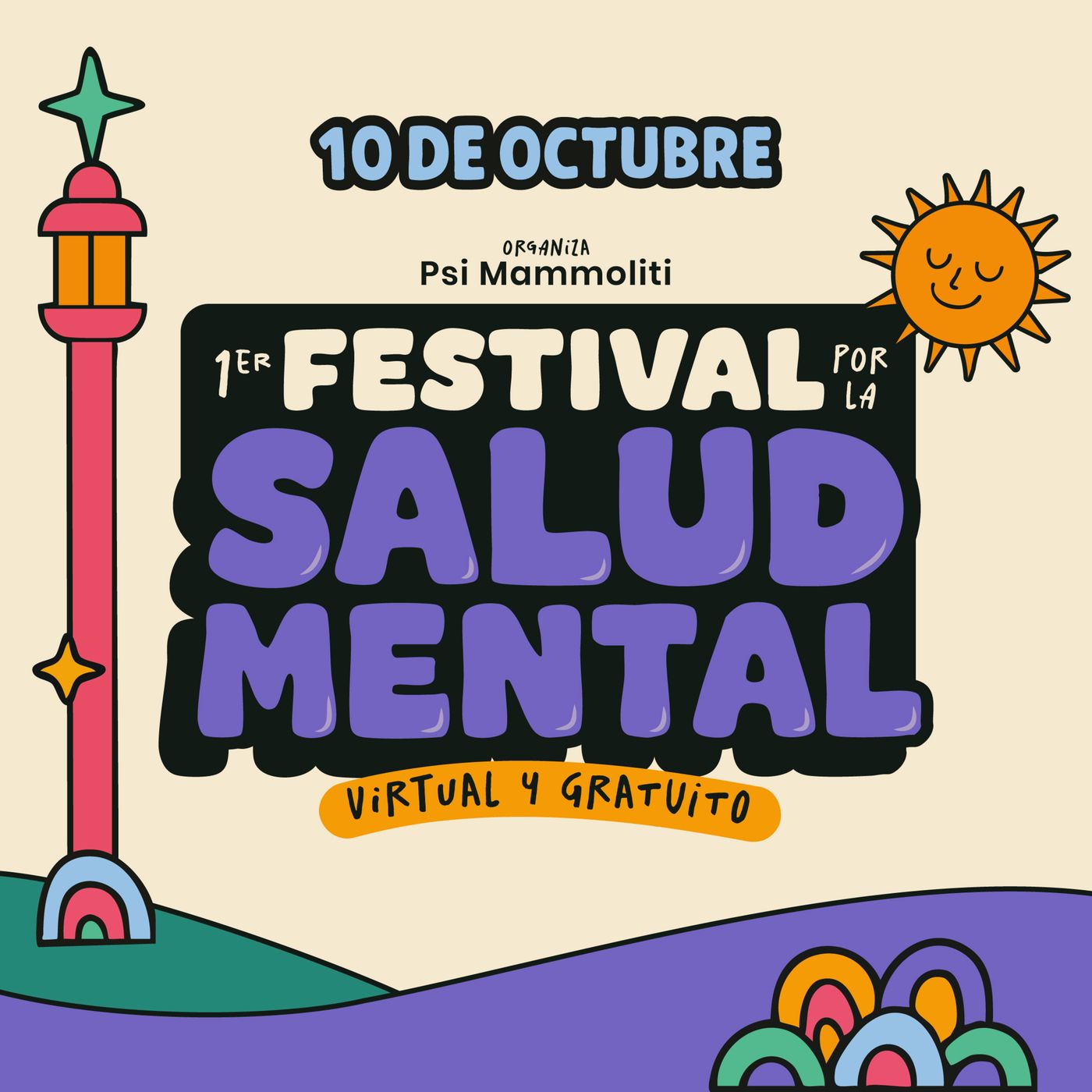 10 de OCTUBRE: FESTIVAL GRATUITO por la SALUD MENTAL 💜✨