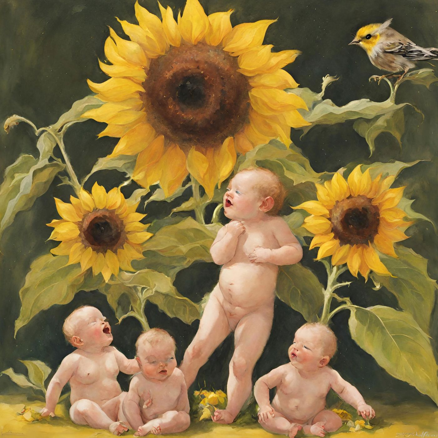 El girasol que duerme los bebés cantando