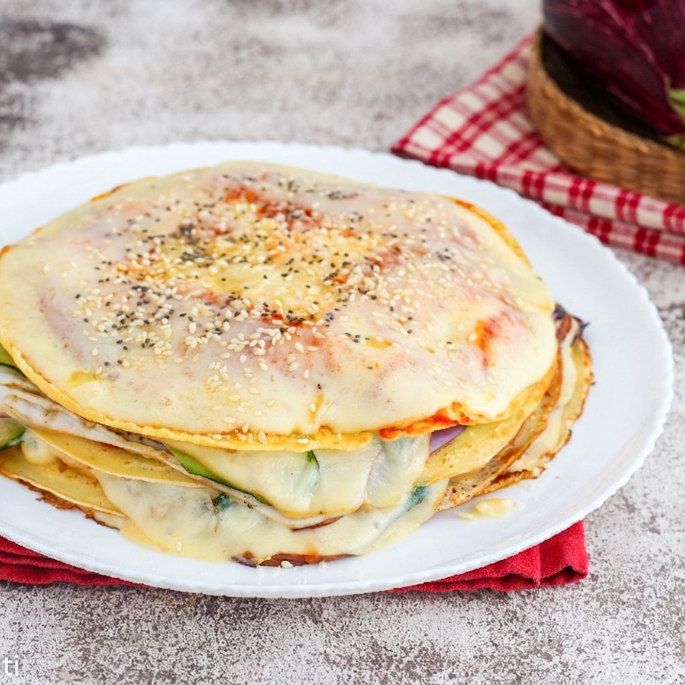 Torta di Crepes Salata con Verdure