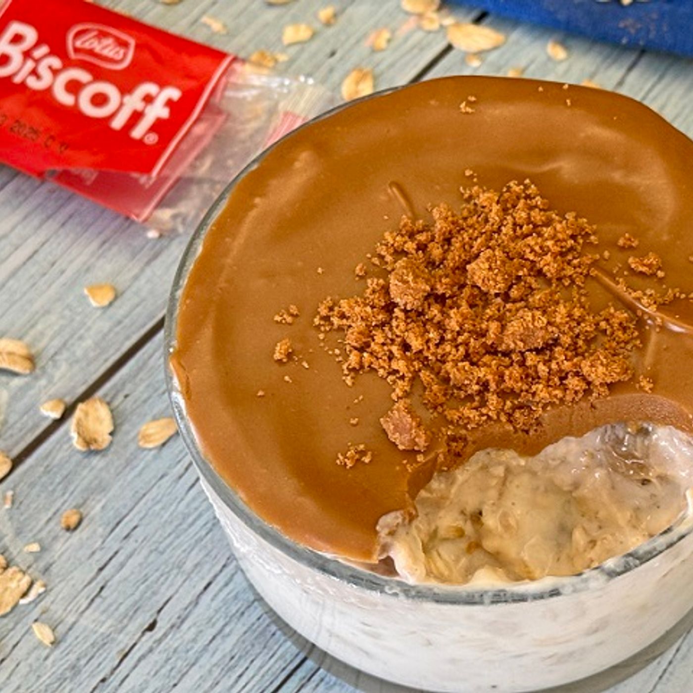 Porridge overnight oats gusto Biscoff cremoso e senza cottura