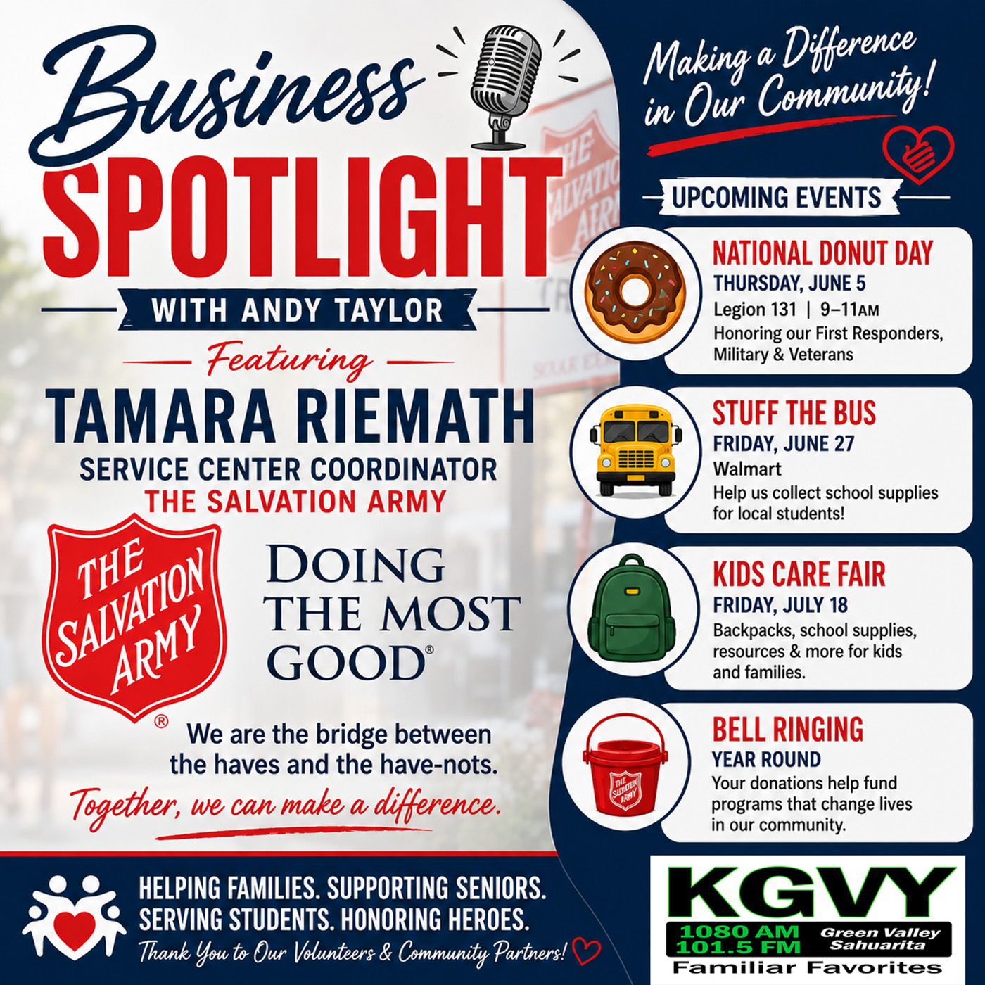 Stuff the Bus, Donut Day & Community Care with The Salvation Army - Tamara Riemath (Aired 05/21/2026) episode artwork