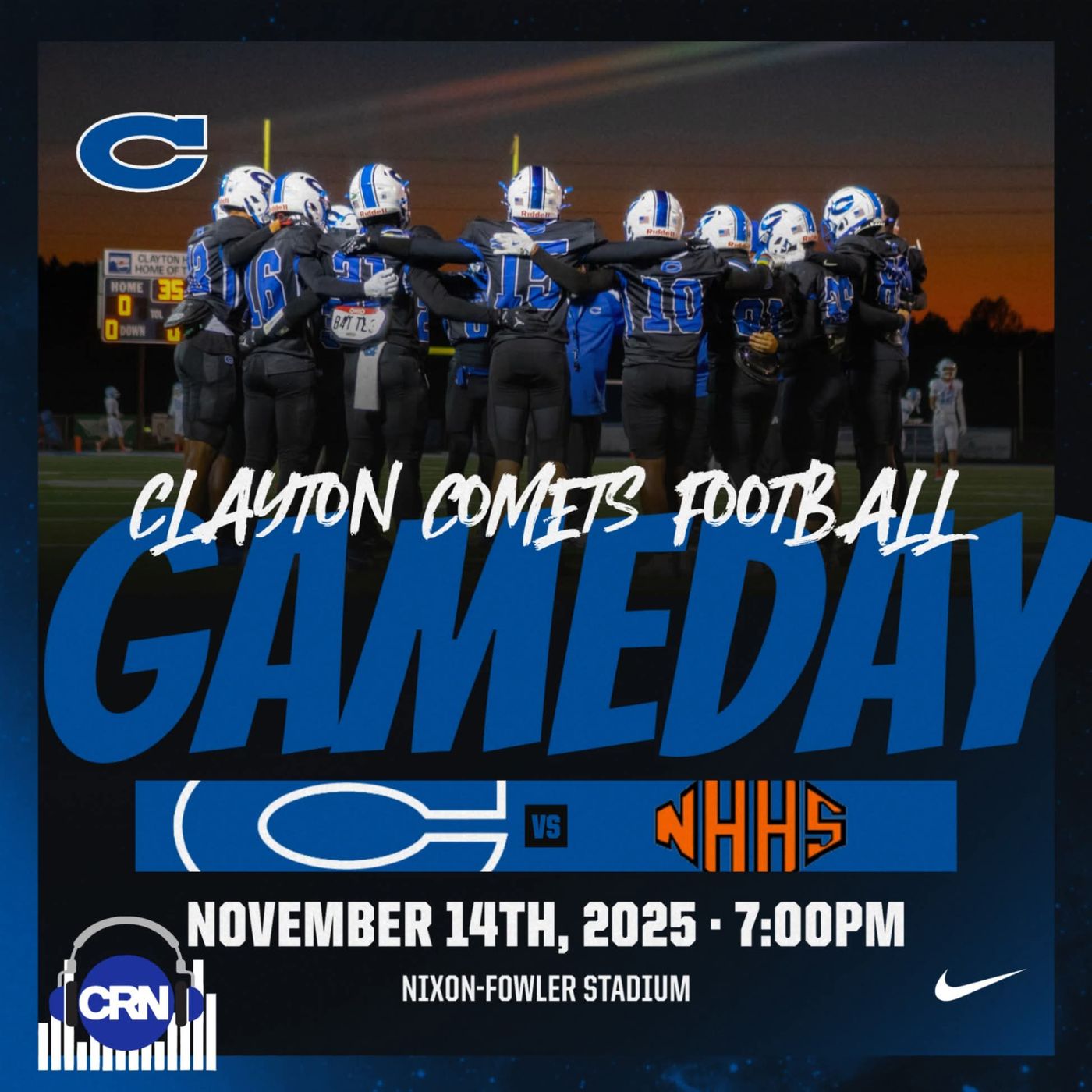NCHSAA State Championship Football Playoffs Round #2 New Hanover Wildcats VS Clayton Comets from Nixon-Fowler Stadium