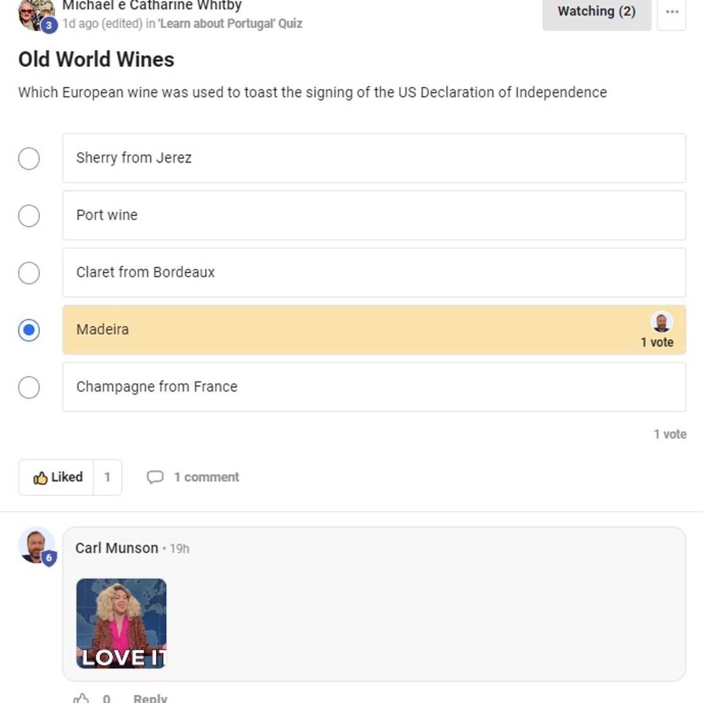 Which European wine was used to toast the signing of the US Declaration of Independence? episode artwork