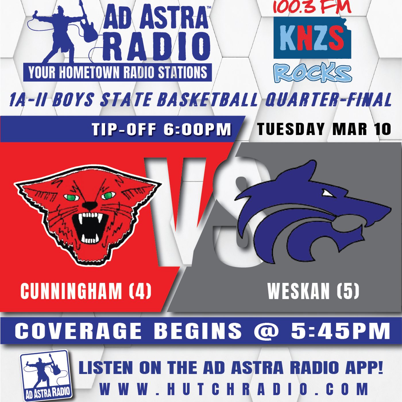 Cunningham Wildcats vs Weskan Coyotes High School Basketball (1A-II Boys State Quarterfinal-March 10, 2026) episode artwork