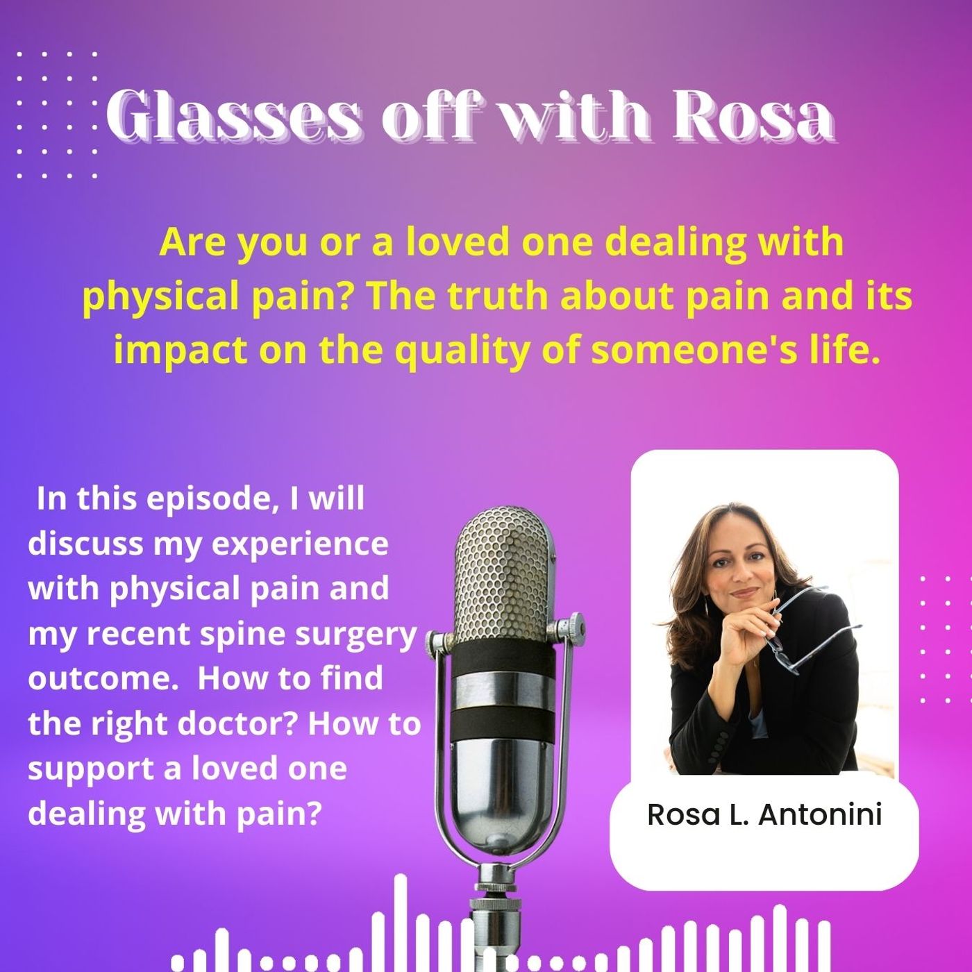 Glasses off with Rosa