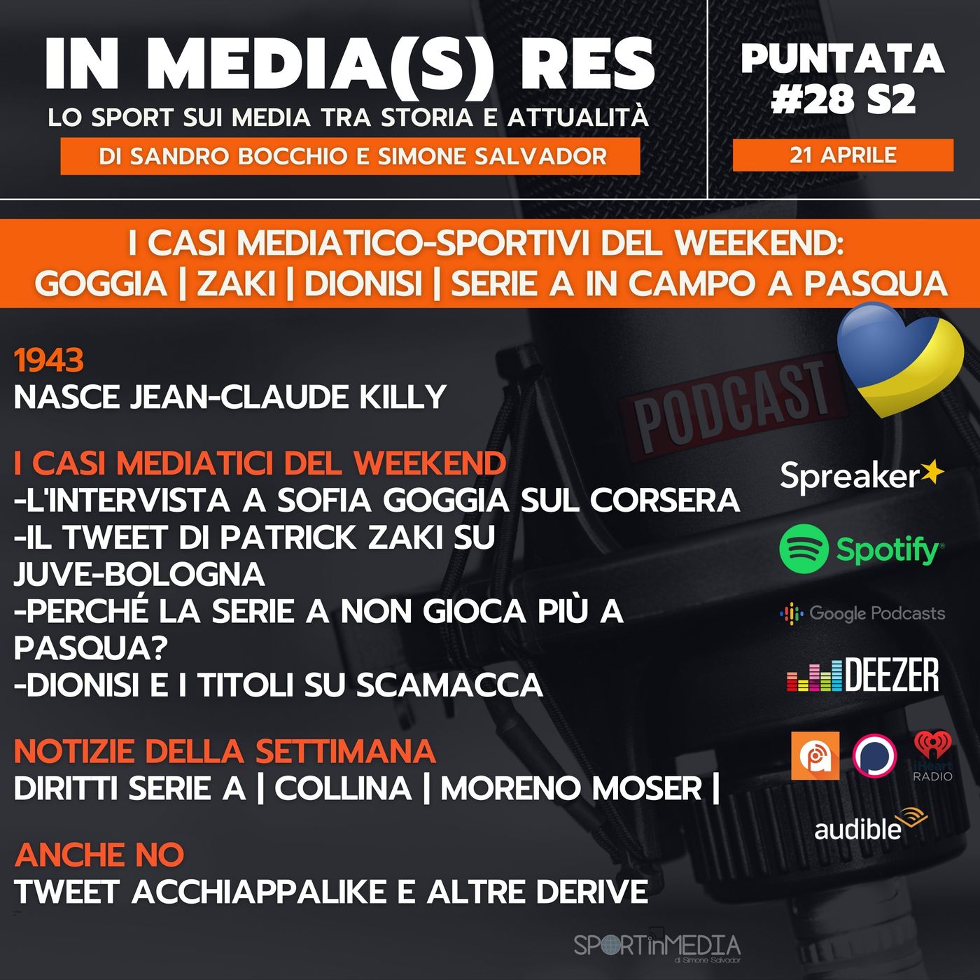 #28 S2 | I casi mediatici del weekend: Goggia, Zaki, Serie A il giorno di Pasqua, Dionisi-Scamacca. News e "anche no" (tweet acchiappalike) episode artwork