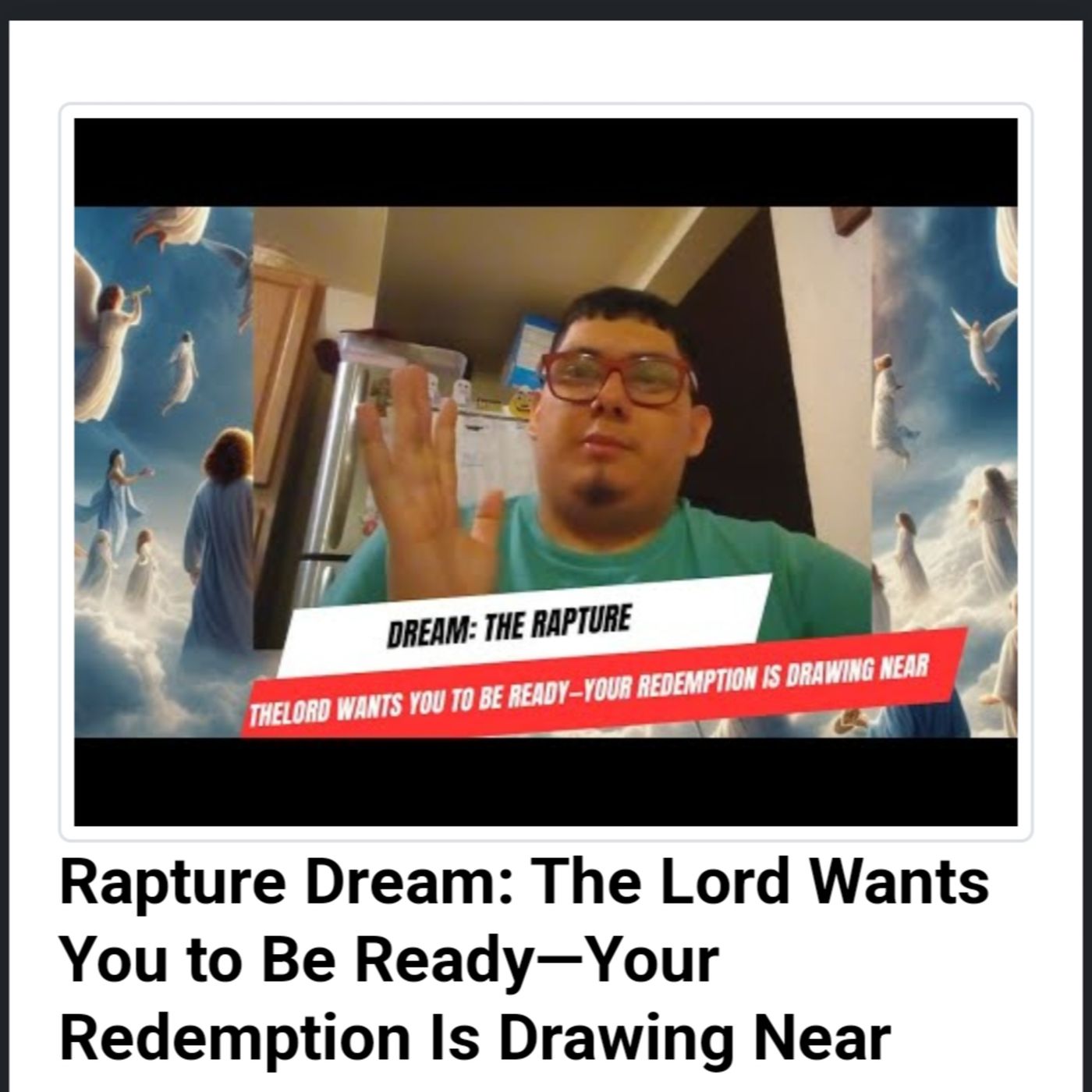 Rapture Dream: The Lord Wants You to Be Ready—Your Redemption Is Drawing Near episode artwork
