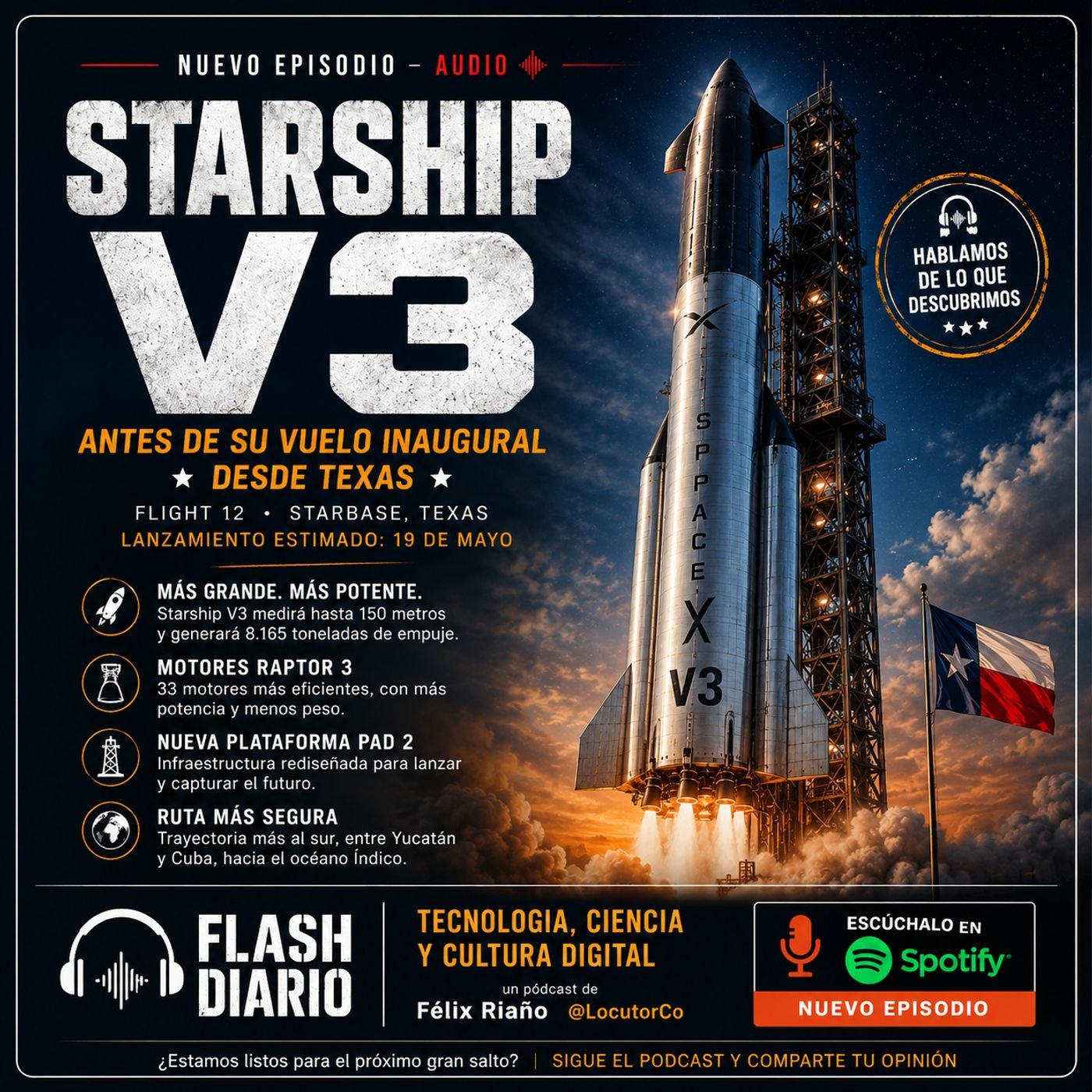 Starship V3 despega