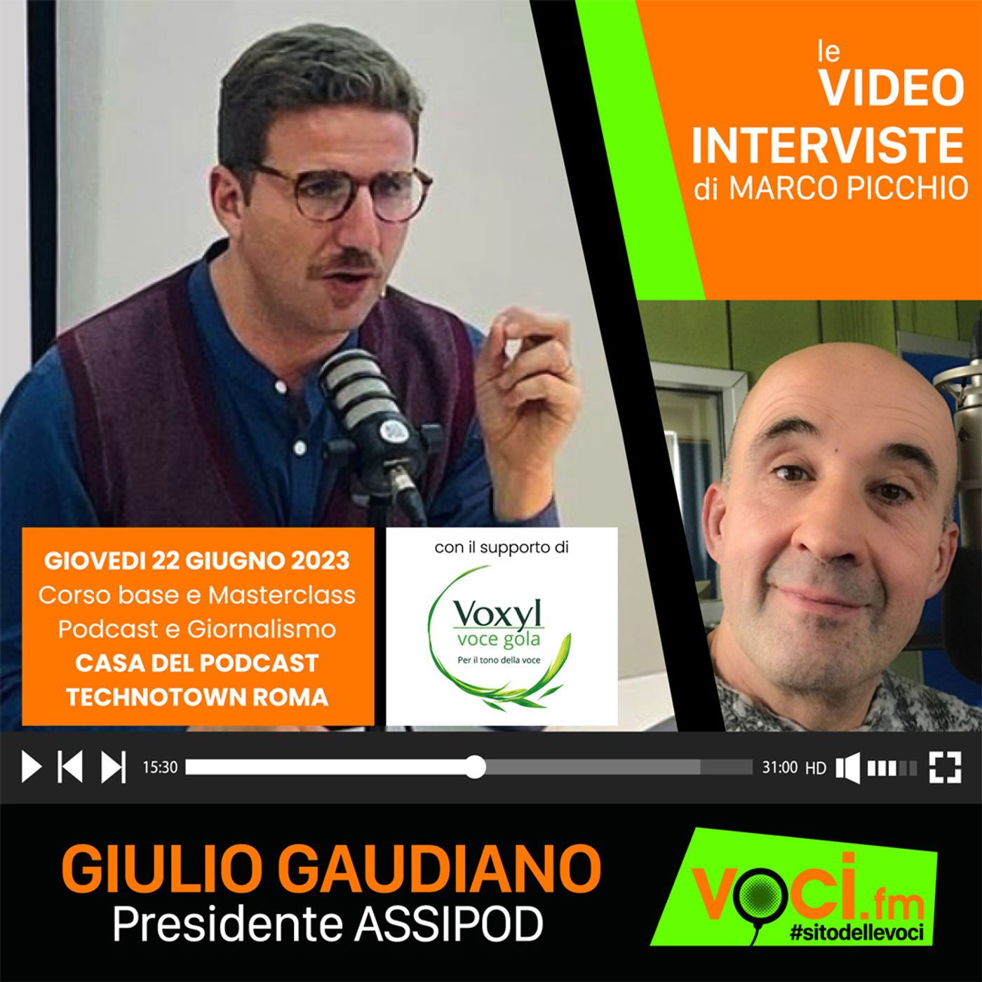 GIULIO GAUDIANO (Anteprima CASA DEL PODCAST 22-06-2023) su VOCI.fm - clicca play e ascolta l'intervista episode artwork