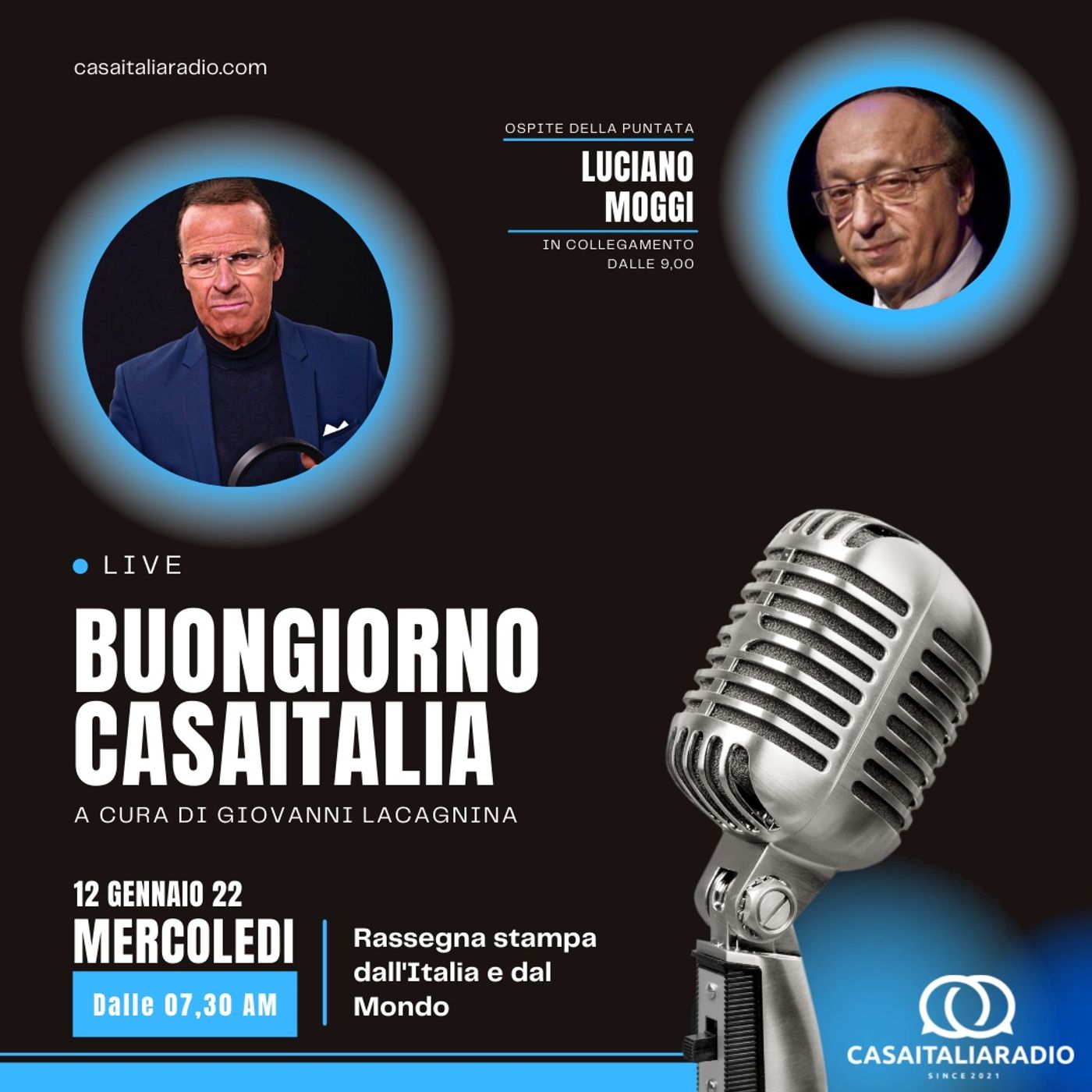 Inter favorita per la Supercoppa - Intervista con Luciano Moggi - BUONGIORNO CASA ITALIA RADIO (12.01.2022) episode artwork