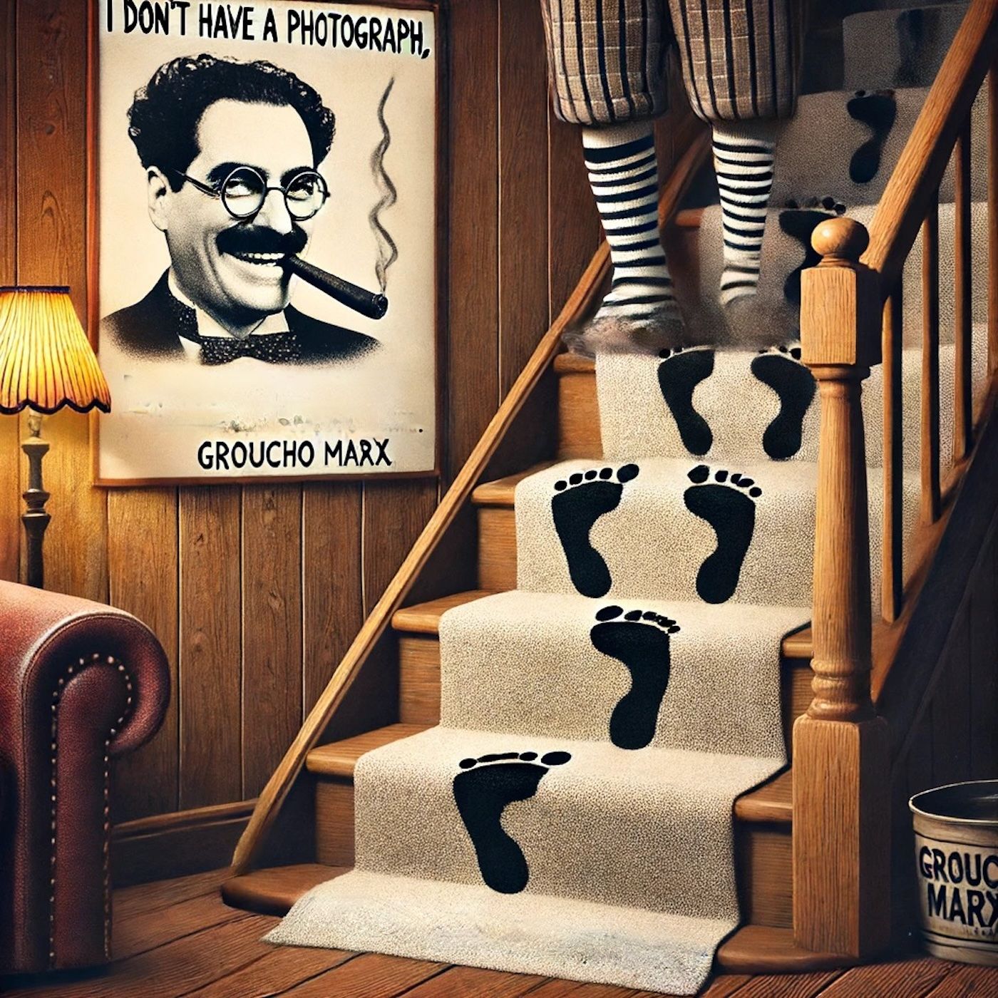 "I don't have a photograph, but you can have my footprints. They're upstairs in my socks." episode artwork